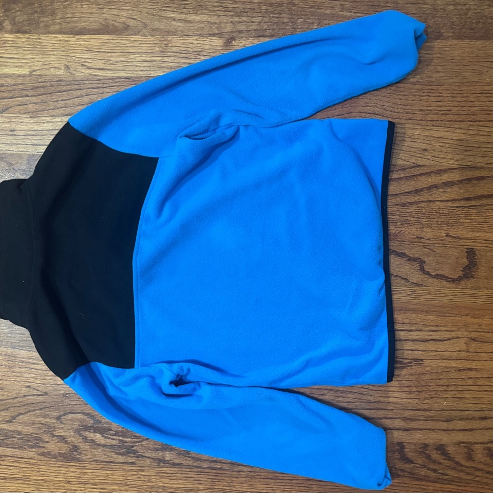 Colorblock Blue and Black Turtleneck Sweater